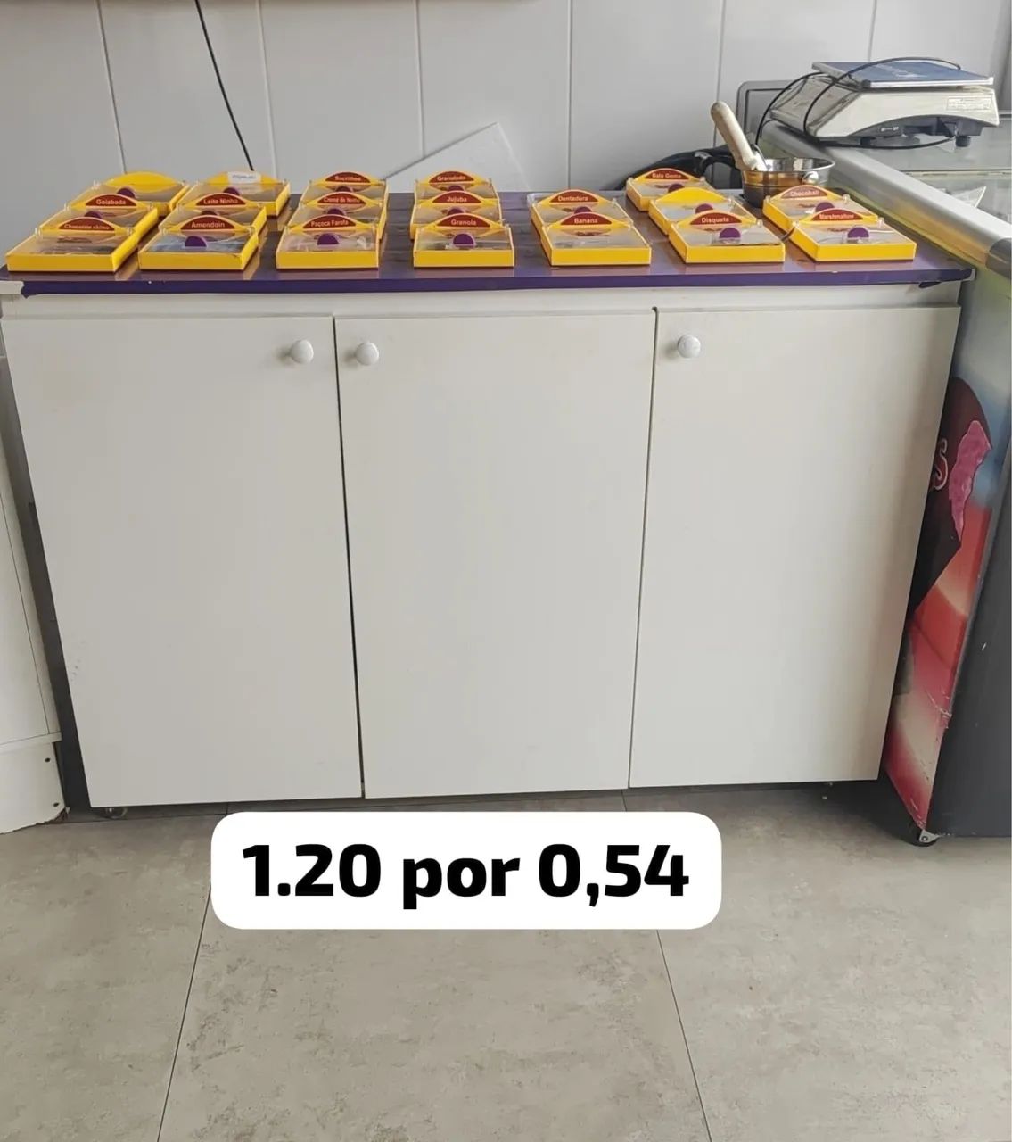 Balcão para sorveteria/acaiteria 