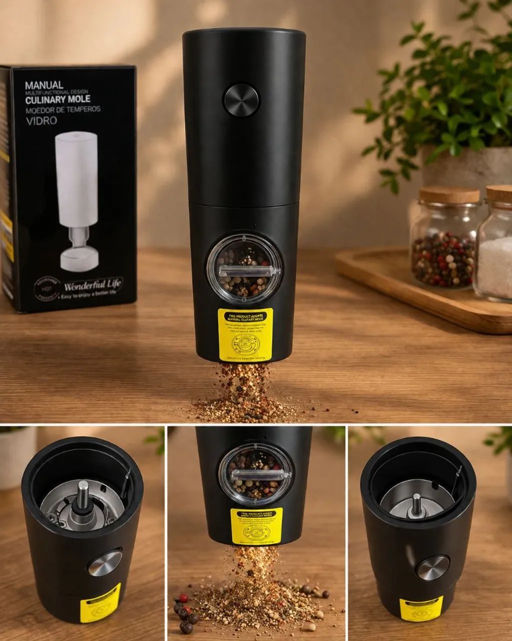 Moedor automático de tempero e sal grosso  - Foto 2