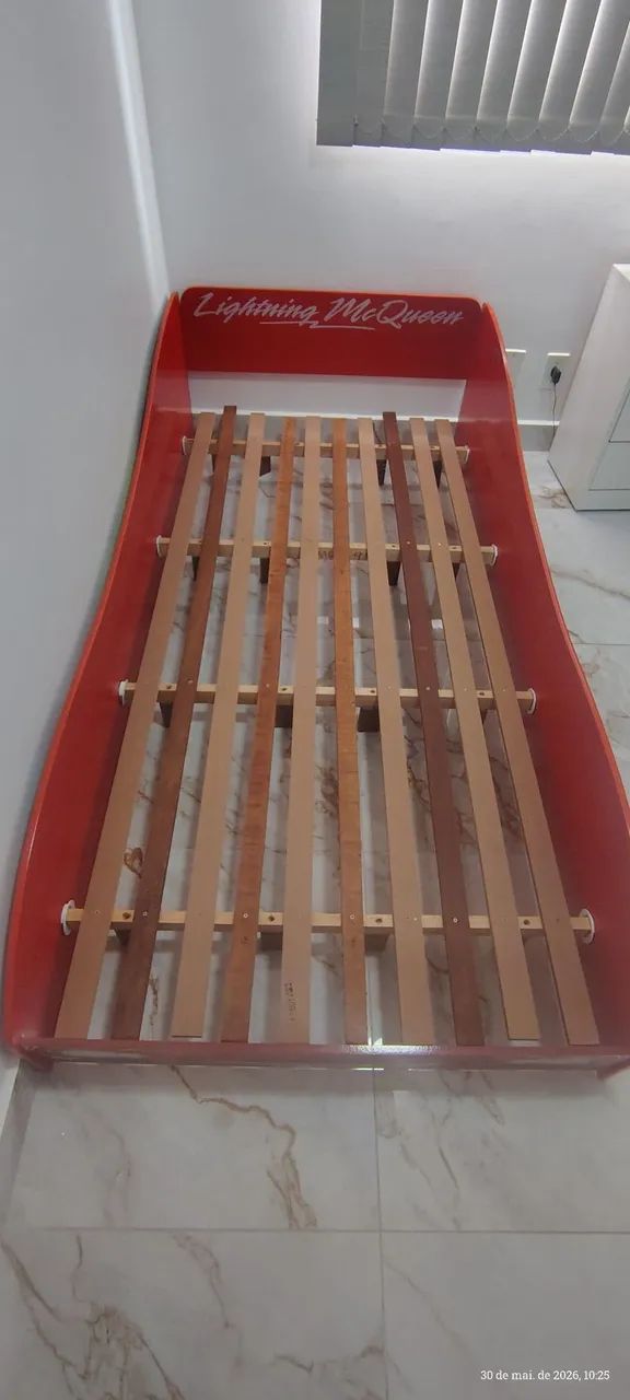 Cama infantil para menino do Relâmpago Mcqueem com estrutura reforçada  reforçada   - Foto 4
