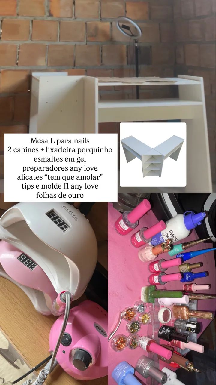 produtos nails bem conservados 