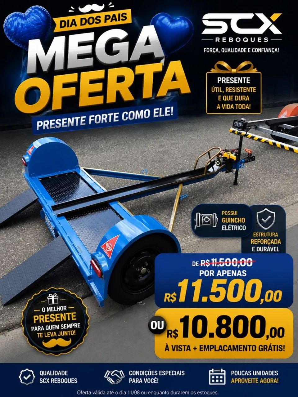 Reboque transporte de Moto e Carros Pronta Entrega 