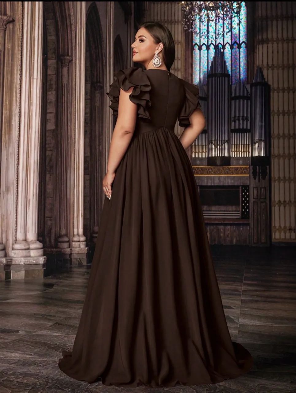 Vestido de festa- plus size- café  - Foto 2