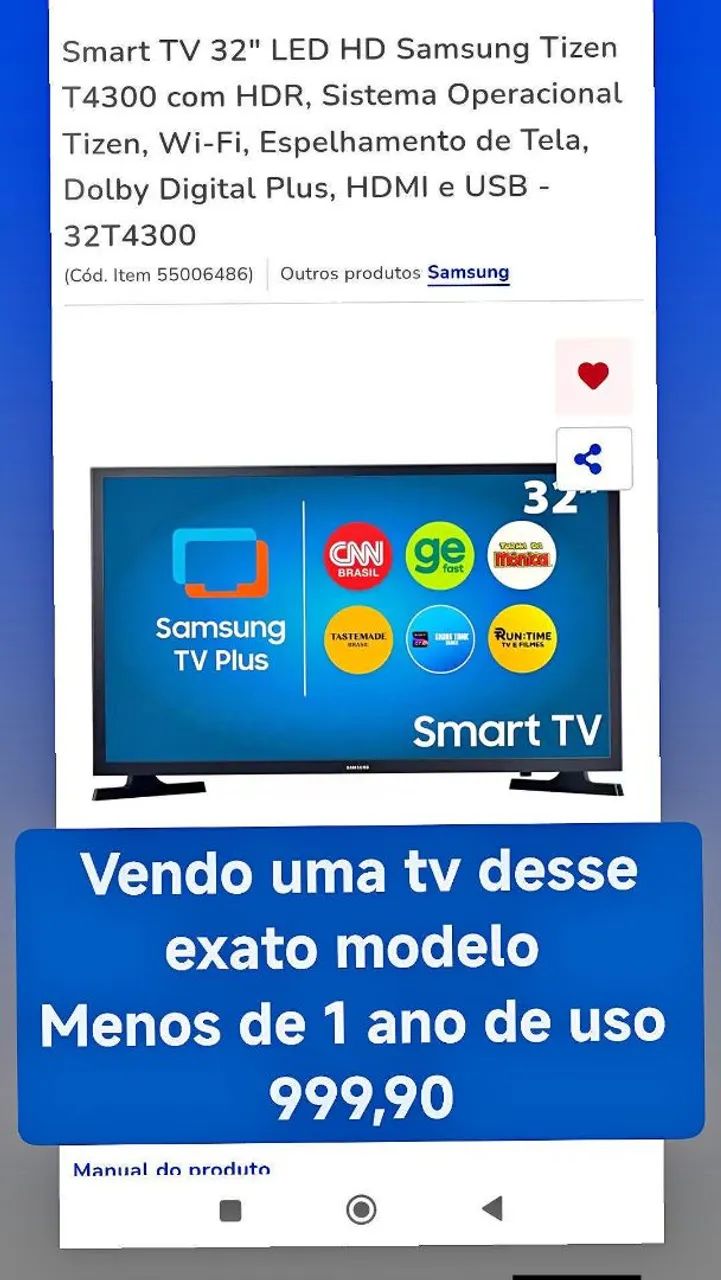 Tv smart Samsung 32