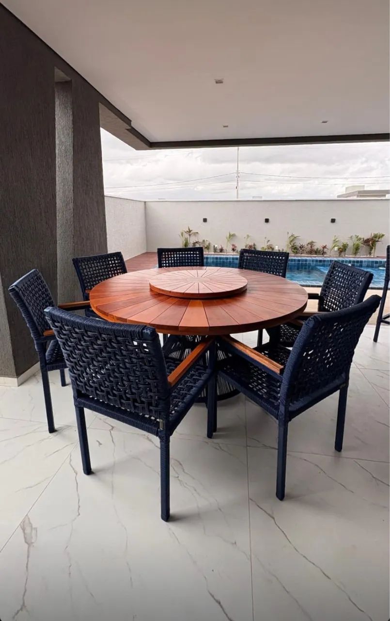 Móveis para áreas internas e externas em corda náutica 