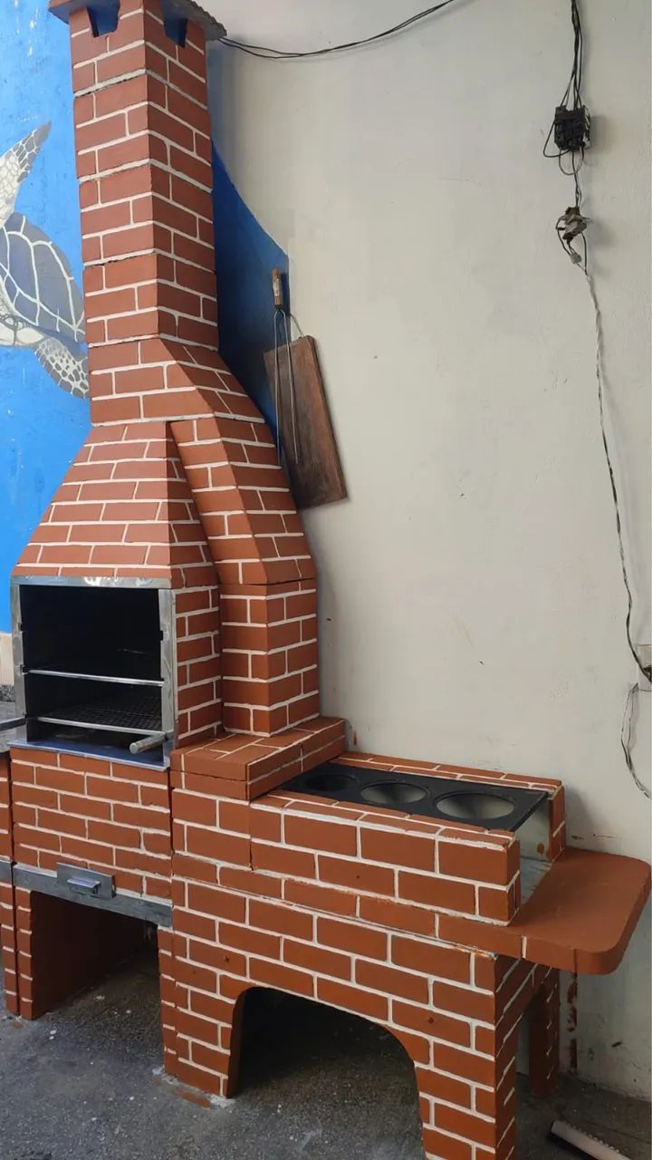 Churrasqueira com fogão a lenha e bancada 2.000 - Foto 3