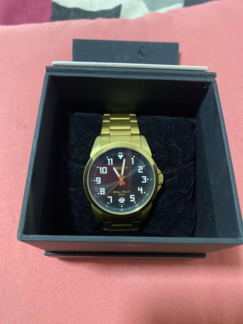 Relógio Orient Masculino Original Dourado - Caixa Original - Foto 4