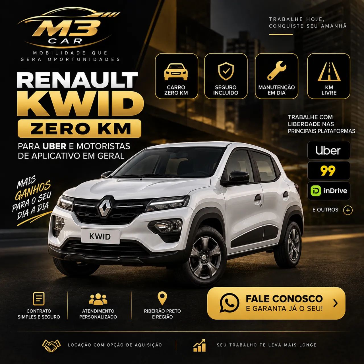 RENAULT KWID ZERO KM PARA ALG UBER/99