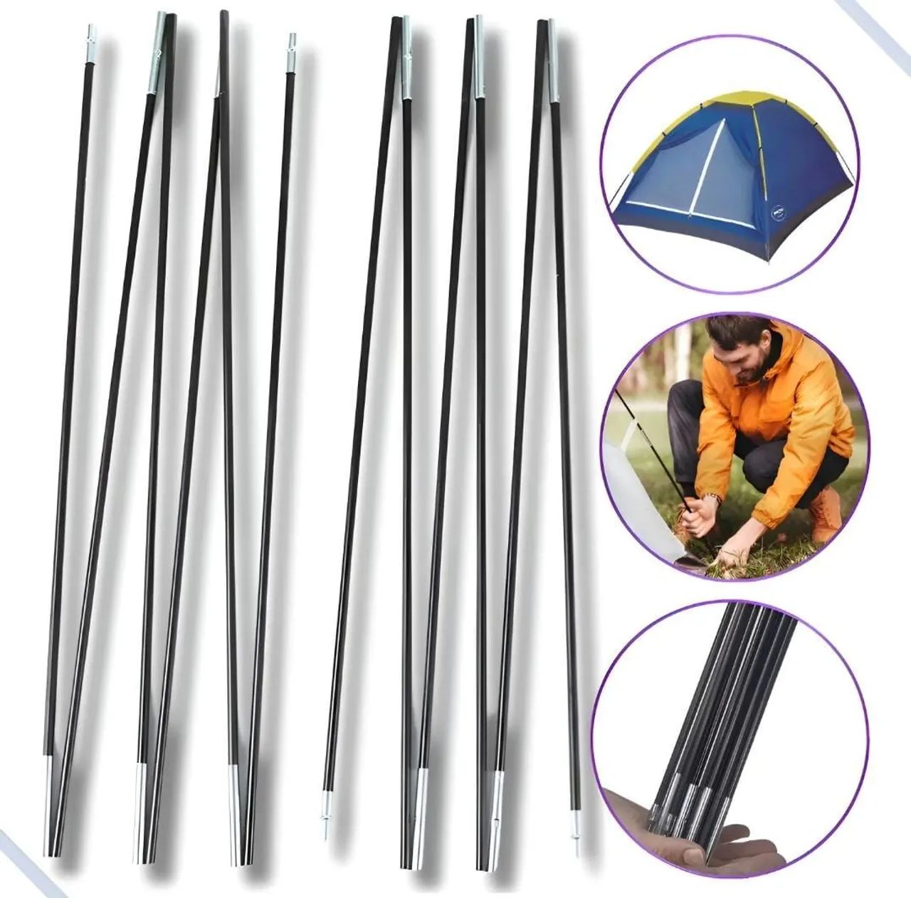 Kit vareta pra barraca  tenda mor 4 pessoas