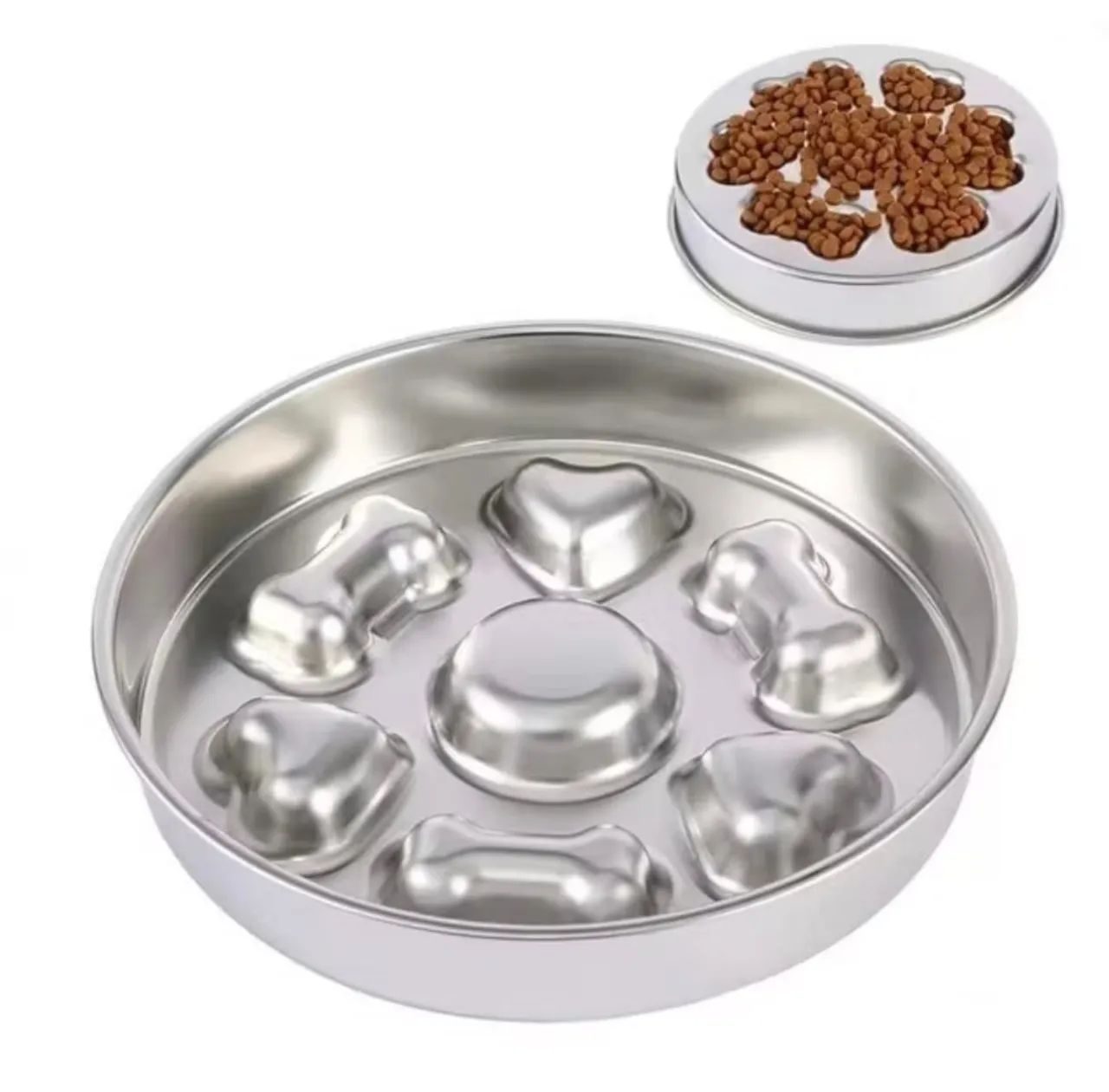 Comedouro lento pet inox - Foto 2