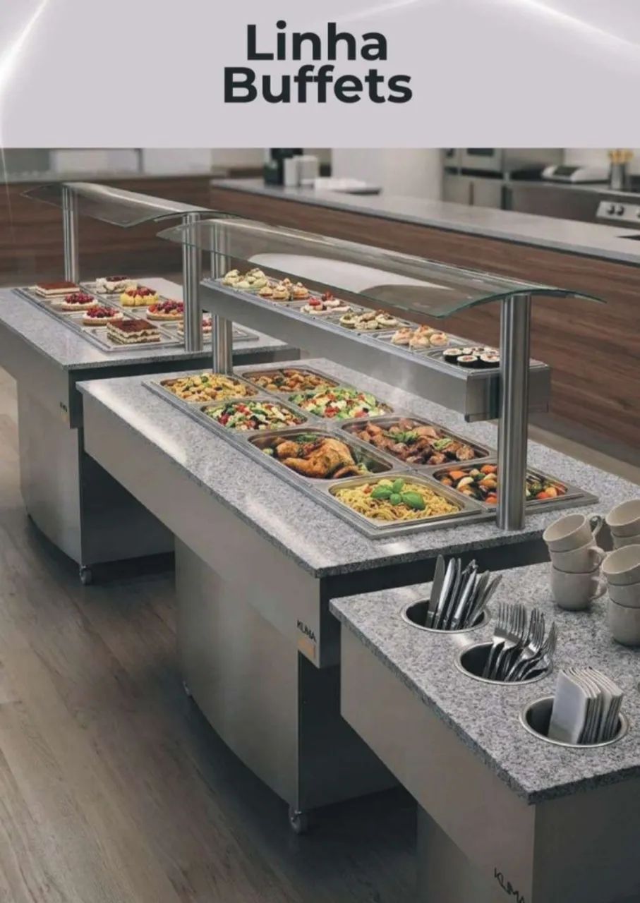 Ac buffet completo 10 quentes 12 frios e módulo de prato