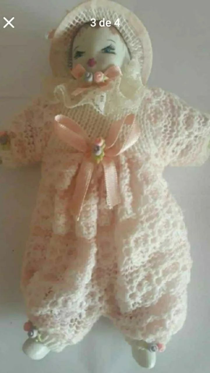 Mini Boneca Antiga de Porcelana - Foto 3