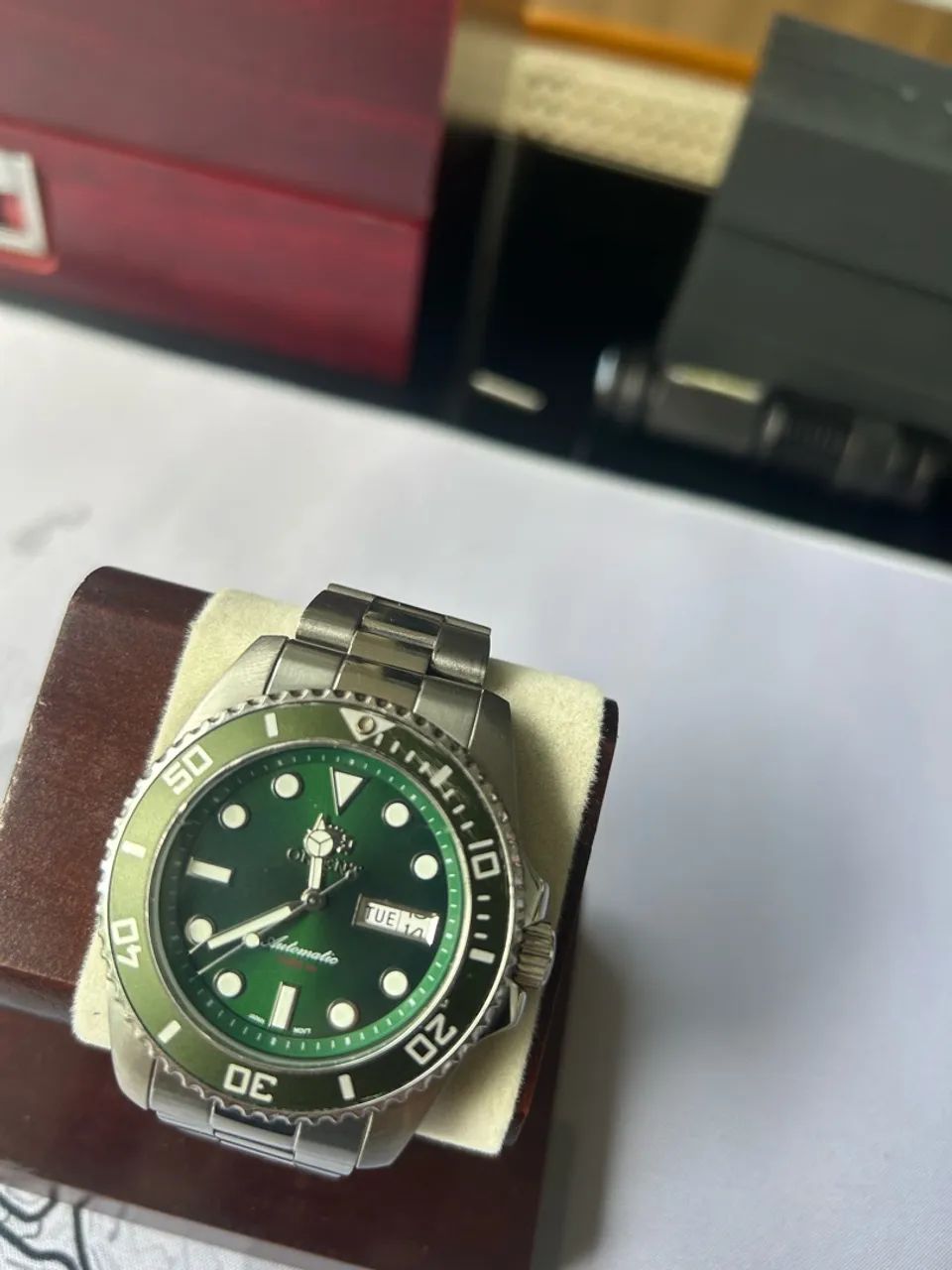 Relógio Orient Automático Submariner Verde - Foto 3