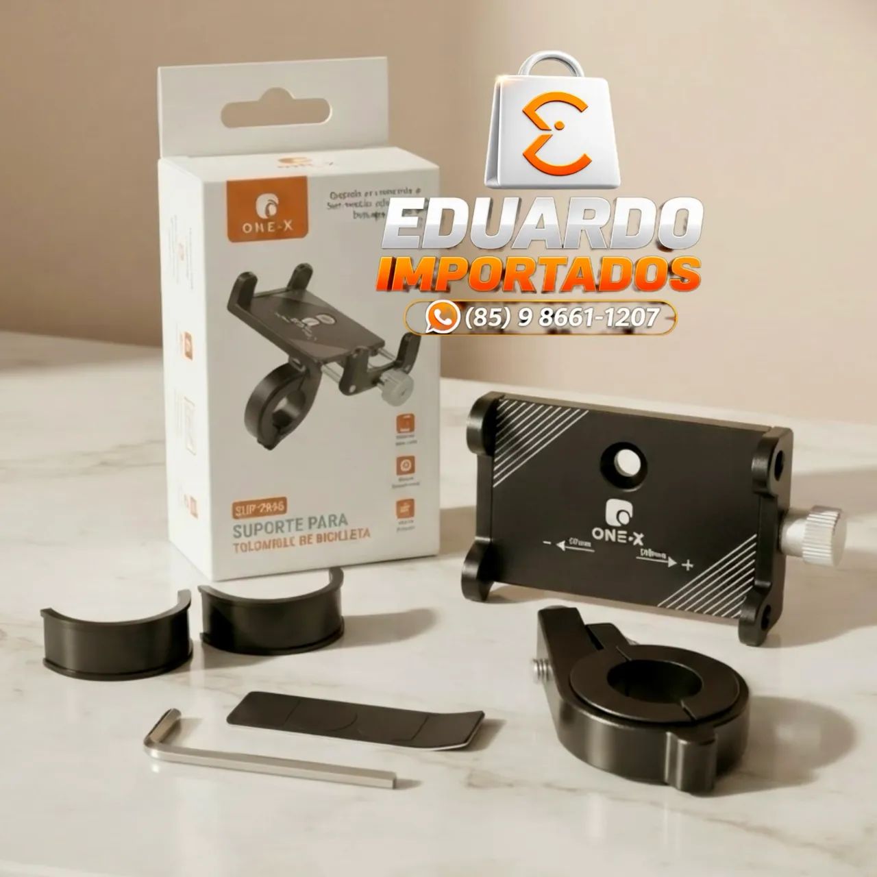 Suporte Celular para Bicicleta ou Moto, Reforçado liga de Alumínio Ajustável 