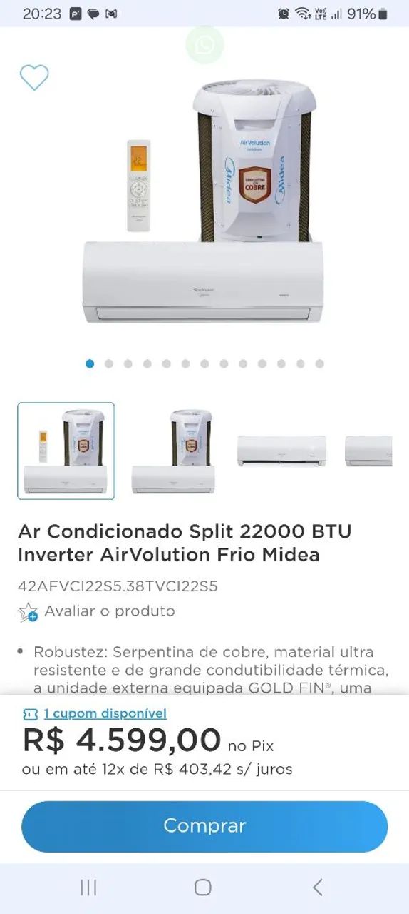 Ar condicionado 22 mil btus - Foto 2