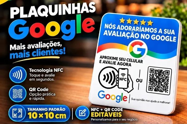 PLACA DE AVALIAÇÕES DO GOOGLE