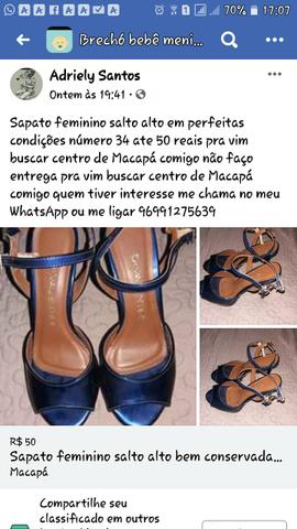 Sapato feminino bem conservada número 34