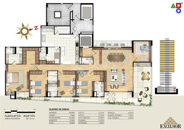 (JAM) TR37030 Apartamento a venda no Meireles Lançamento 247 M² 3 Suites 5 Vagas - Foto 5