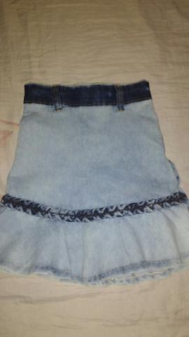 Saia jeans infantil 6/8anos