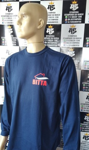 camisa manga longa com seu logo - Foto 4
