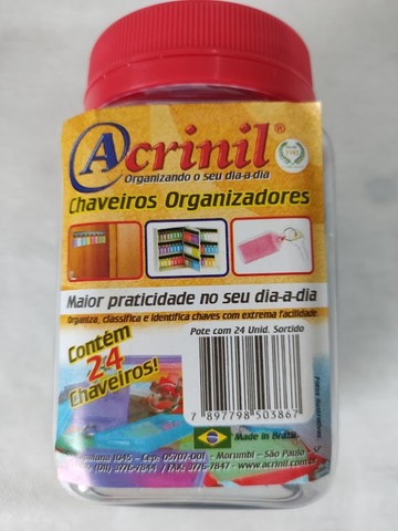 Organizador De Chaves Com 24 Chaveiros Acrinil