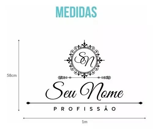 Adesivo De Parede Decorativo Salão De Beleza Logo Nome PERSONALIZADO