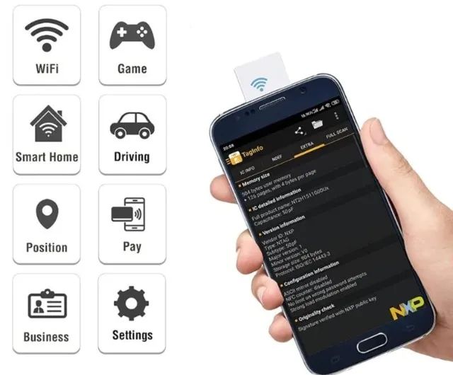 Nfc tags mini cartão tag ntag 215 chip Kit 3 Unidades Arduino Automação COD-AM541 