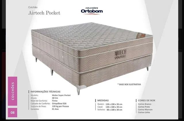 Quarto cama casal colchão de molas ortobom 