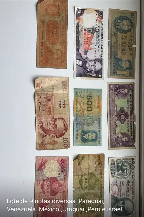 Lote de 9 notas de dinheiro antigo - Foto 2
