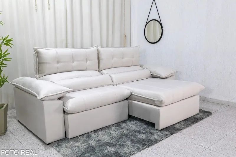 Sofá Retrátil Reclinável 2.50m London Molas Ensacadas rf432 - Foto 2