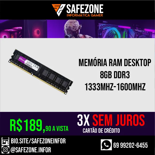 Memoria Ram 8gb ddr3 1333 1600mhz