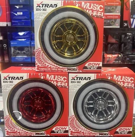 Caixa Som Roda Pneu Carro Portátil Bluetooth Potente