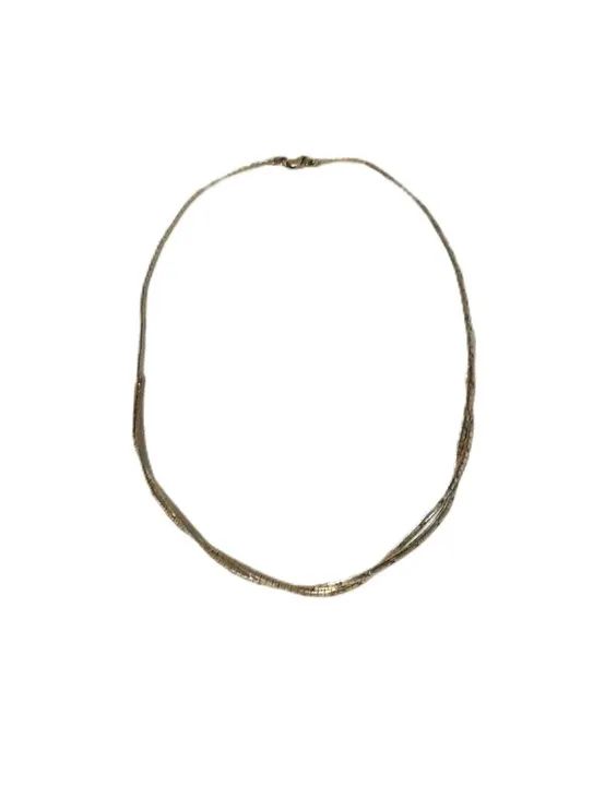 colar feminino em prata trabalhada trançada 2 fios 4mm 42cm - Foto 3