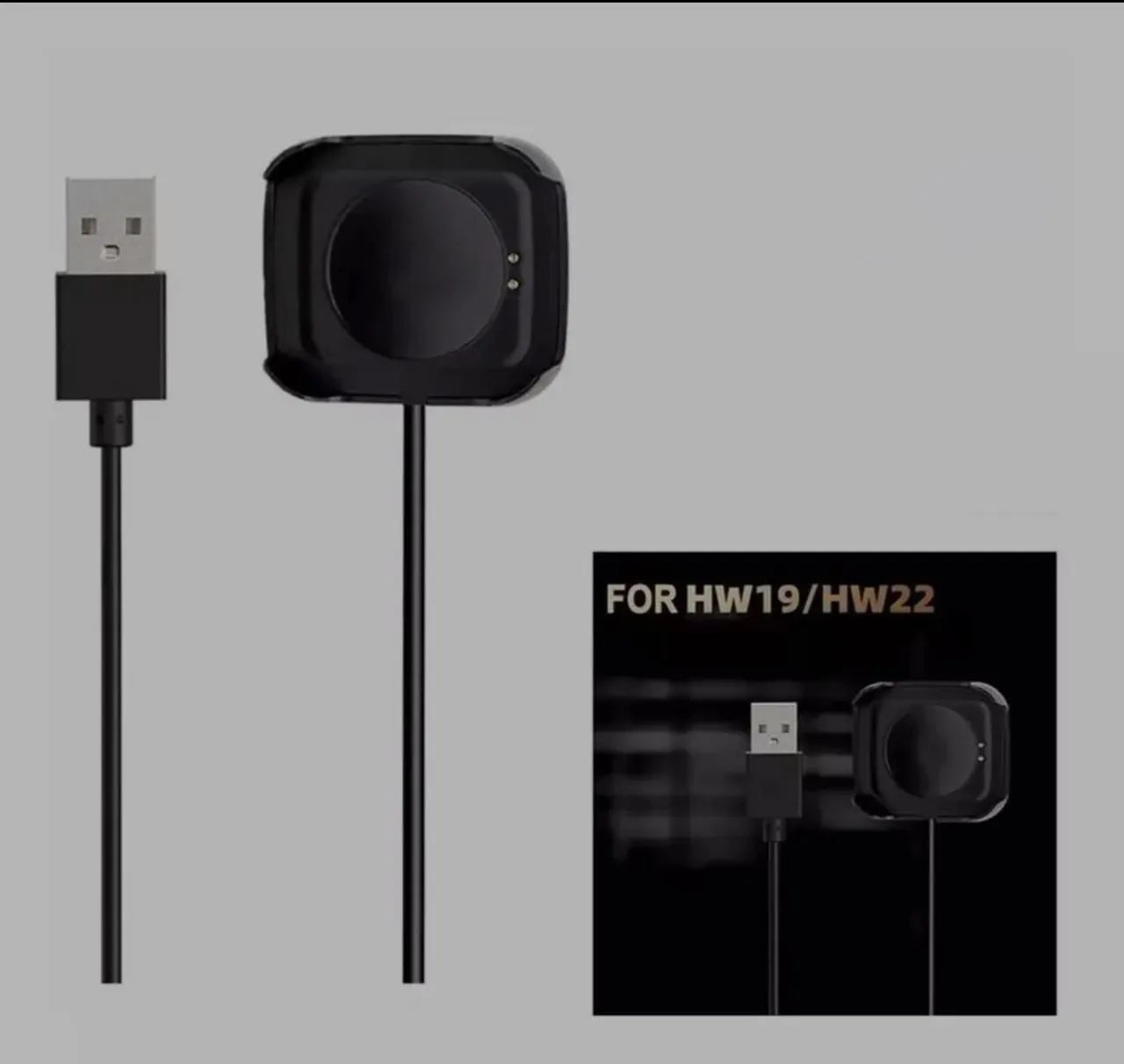 Cabo Carregador Usb Para Smartwatch Relógio Inteligente Hw19/HW22 - Foto 2