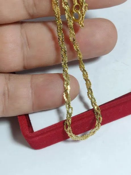 Gargantilha 3 fios Torcidinha em Ouro 18 Kilaltes 5.80 Gramas 40 Cm 3 mm  - Foto 3
