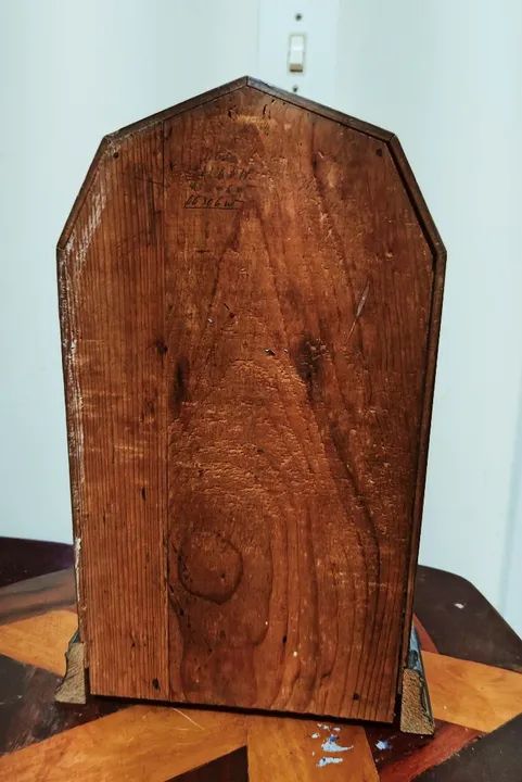 Relógio de mesa de madeira alemão antigo - Única Peça !! - Foto 4