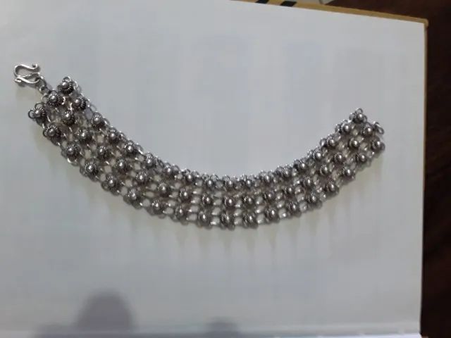 Pulseira de Prata Bali com Três Fileiras - Foto 2