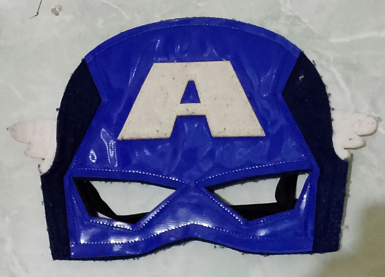 Máscara infantil fantasia capitão América em tecido 