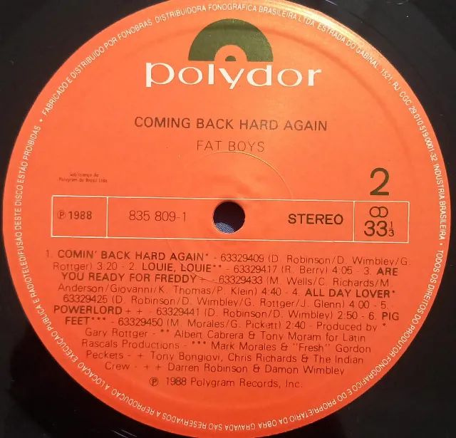 Disco de Vinil LP Fat Boys Coming Back Hard Again - Foto 3