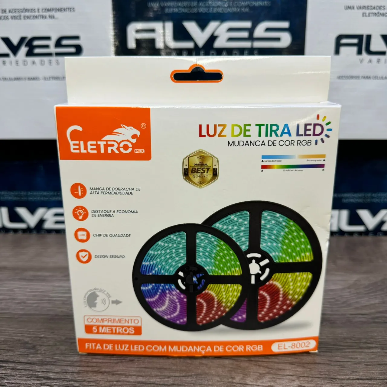 Fita de LED RGB 5 Metros com Sensor rítmico