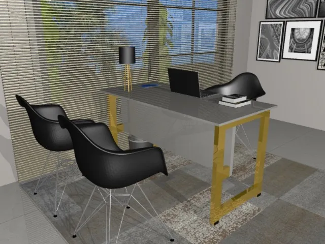 Mesa de Escritório Gold Work Delluxe. L100cm x P50cm x A74cm