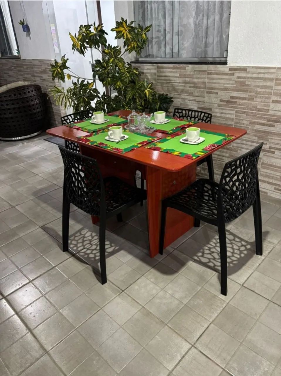 Mesa pedra de ardósia pintada e envernizada  - Foto 3