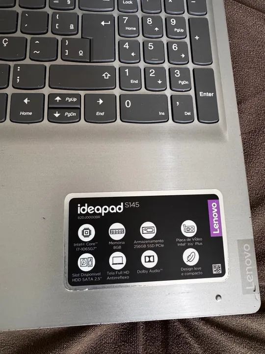 Notebook Lenovo Ideapad S145 8GB RAM, 256GB SSD, Intel Core i7