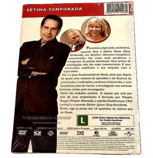 DVD "MONK" SERIE COMEDIA SETIMA TEMPORADA > 4 CDS LACRADO - Foto 4