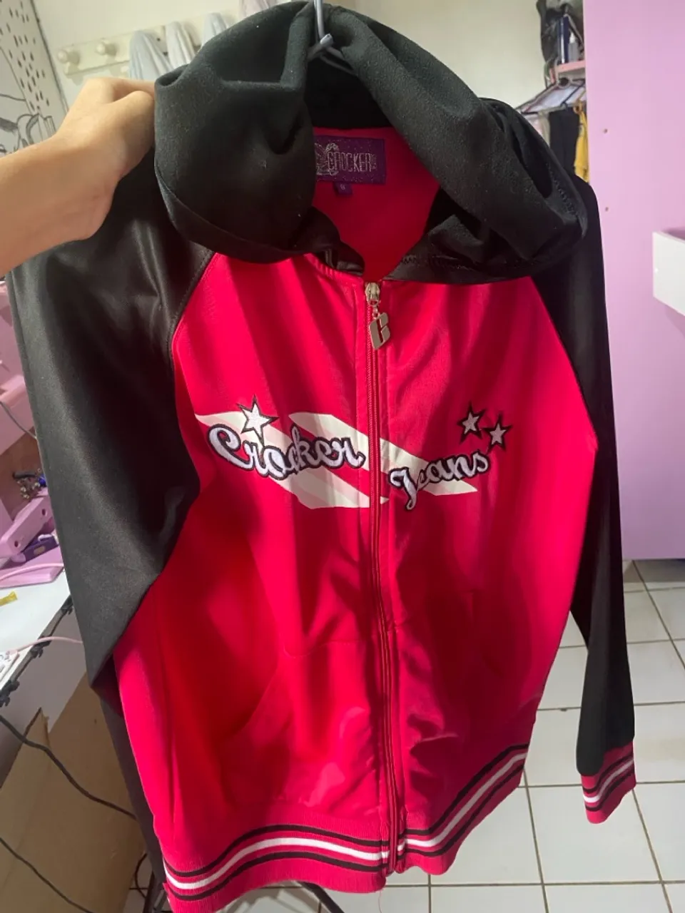 Jaqueta Crocker Jeans Rosa e Preto