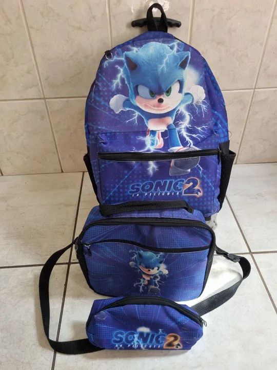 Kit Mochila Sonic 3 Peças