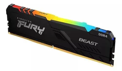 Memória RAM Kingston Fury Beast, RGB, 16GB (2x8GB), 3600MHz, DDR4, CL17, Preto