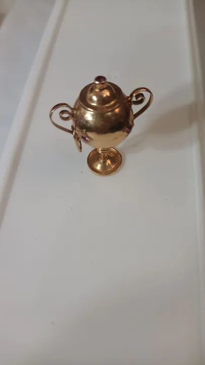 Pingente de ouro em forma de taça rosado vintage  - Foto 2