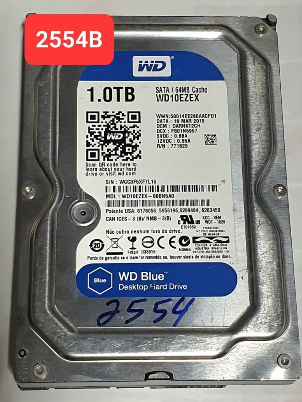 Placa Hd 1 Tb Wd10ezex-00bn5a0 - Cod. 2554b