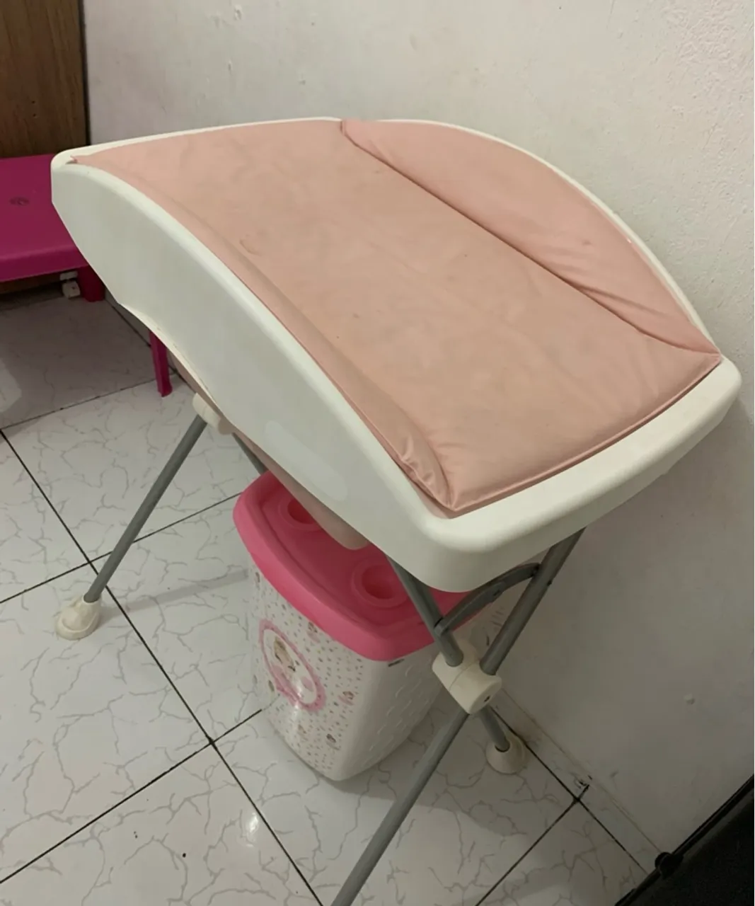 Trocador de Bebê Portátil Rosa