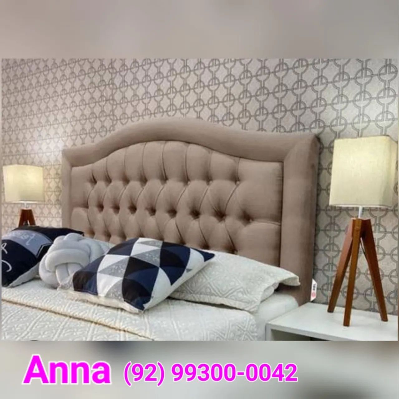 Cabeceira de Cama Estofada Elegante